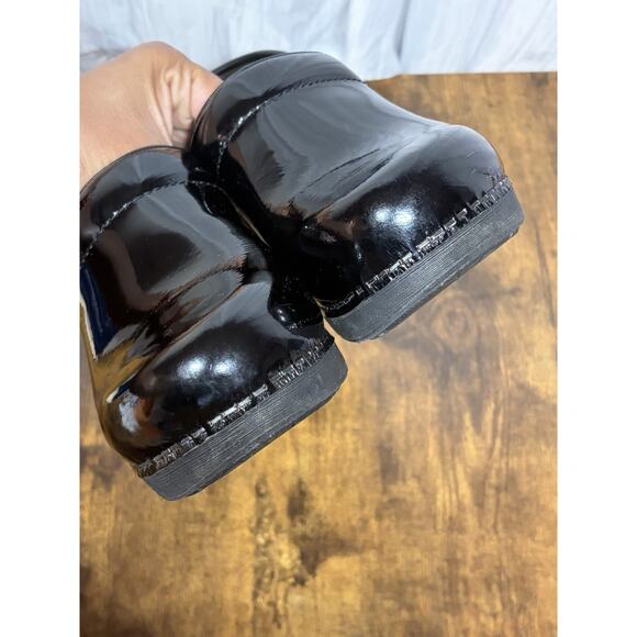 DANSKO XP 2.0 BLACK PATENT CLOGS COMFORTABLE SLIP-ON SHOES SIZE 7-7.5B 38 Work - Picture 8 of 11